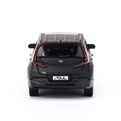Машина металл свет-звук KIA soul 12 см, двер, инер, черный МАТОВЫЙ, кор. Технопарк в кор.2*36шт