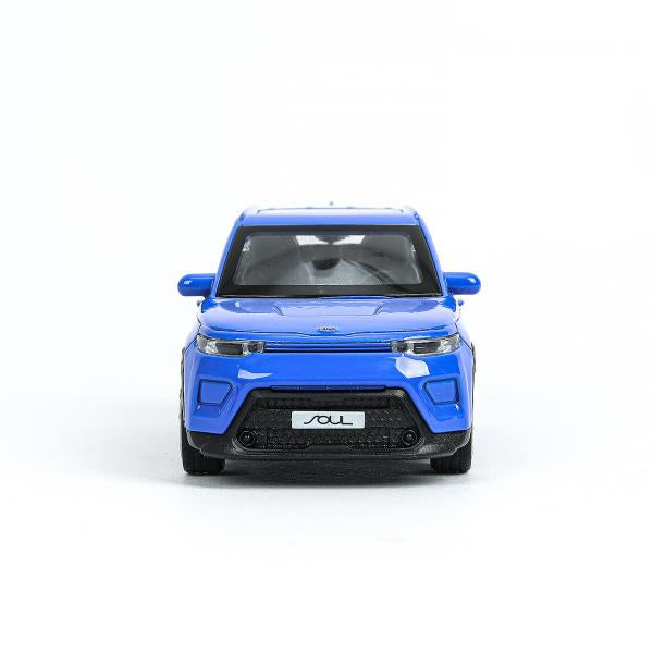 Машина металл KIA soul длина 12 см, двери, багаж., инерц, синий, кор. Технопарк в кор.2*36шт