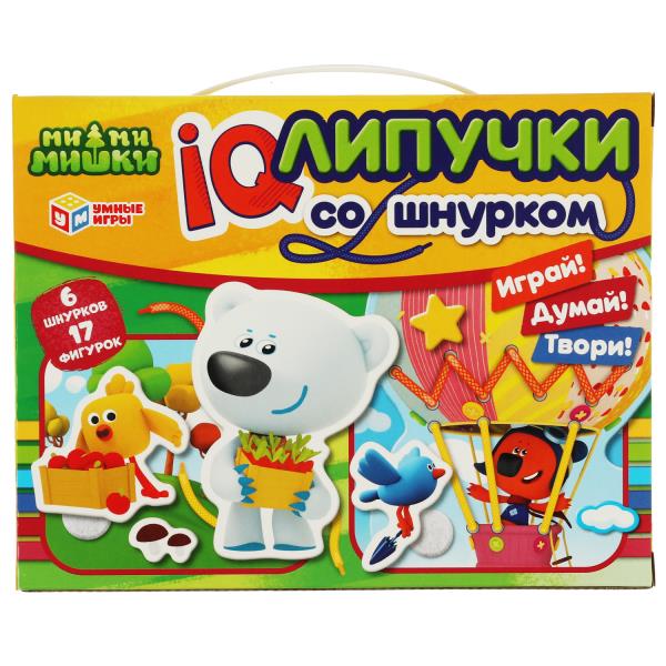 IQ-липучки со шнурком. Лесная поляна. Воздушный шар. Ми-ми-мишки. Умные игры. в кор.20шт