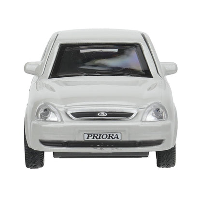 Машина металл LADA PRIORA 12 см,двери,инерц,серебристый перламутр,кор. Технопарк в кор.2*36шт