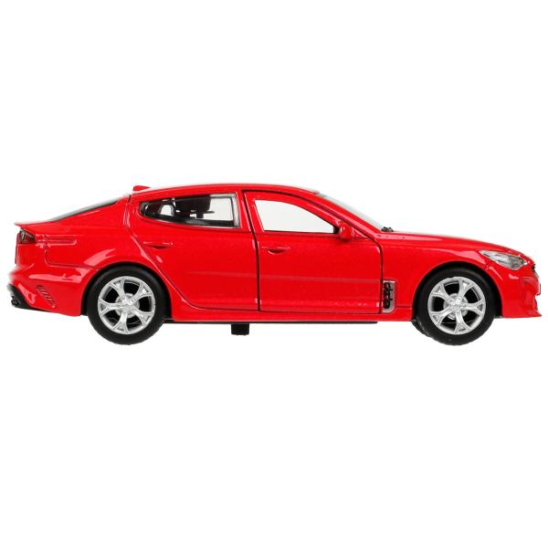 STINGER-12-RD336380 Машина металл KIA STINGER длина 12 см, двери, багаж., инерц, красный, кор. Техно