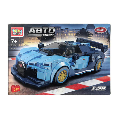 Конструктор СУПЕРКАР bugatti, 312 дет. Город мастеров в кор.48шт