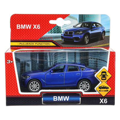 Модель металл BMW X6 10 см, двери, инерция Технопарк в кор.2*120шт