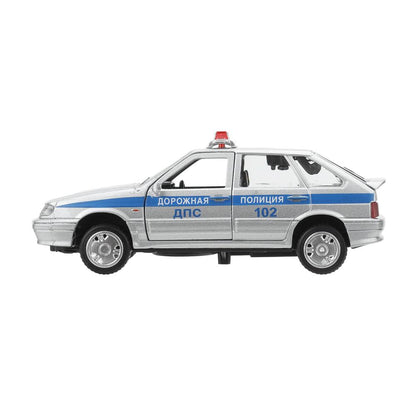Машина металл свет-звук LADA-2114 "SAMARA" ПОЛИЦИЯ 12 см, двери, багаж, кор. Технопарк в кор.2*36шт