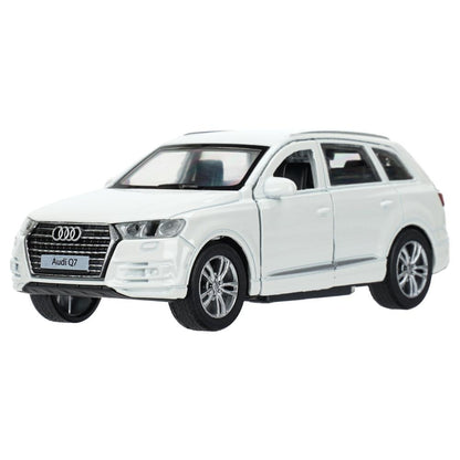 Машина металл AUDI Q7 длина 12 см, двер, багаж, инер, белый, кор. Технопарк в кор.2*36шт