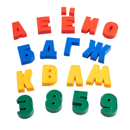 МАГНИТНАЯ КАССА. НАБОР БУКВ РУССКОГО АЛФАВИТА, ЦИФР И ЗНАКОВ (H=35, 78 ШТ.) в кор.10шт