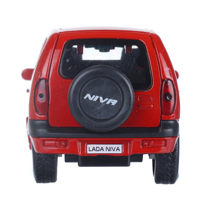 Машина металл LADA NIVA длина 12 см, двери, багаж, инерц, красный, кор. Технопарк в кор.2*36шт