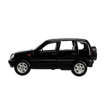 Машина металл LADA NIVA длина 12 см, двери, багаж, инерц, черный, кор. Технопарк в кор.2*36шт