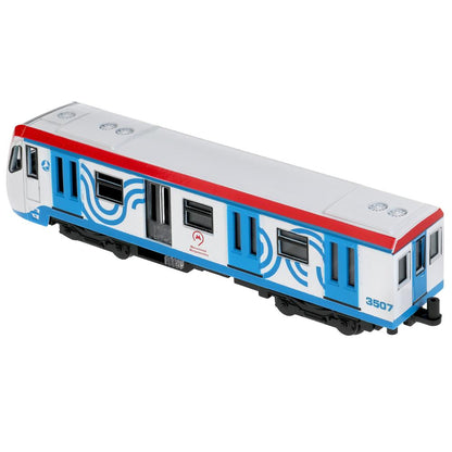 Технопарк."ЖД. Вагон метро" арт.SUBWAYMSC-18-WHBU 18,5 см, двери, инерц, бел, кор.