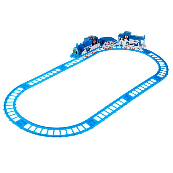 Железная дорога Синий ТРАКТОР длина пути 137, на бат., кор.25*25*4см ТЕХНОДРАЙВ в кор.2*54шт