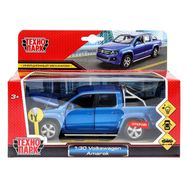 Машина металл свет-звук VOLKSWAGEN amarok, 17,5 см, двери, капот, инерция Технопарк в кор.2*24шт