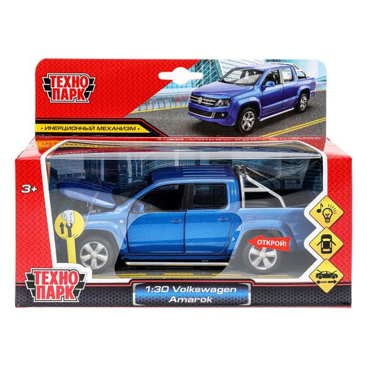 Машина металл свет-звук VOLKSWAGEN amarok, 17,5 см, двери, капот, инерция Технопарк в кор.2*24шт