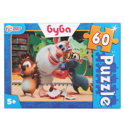 Буба. Пазлы классические в коробке. Пазл 60 деталей. Умные игры в кор.24шт
