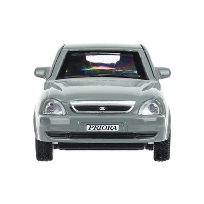 Машина металл LADA PRIORA 12 см, двери, инерц,cеребристо-серый, Технопарк