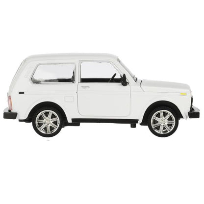 Машина металл свет-звук LADA 4х4, 17 см, дв., кап.,баг.,инер.,белая.,кор. Технопарк в кор.2*12шт