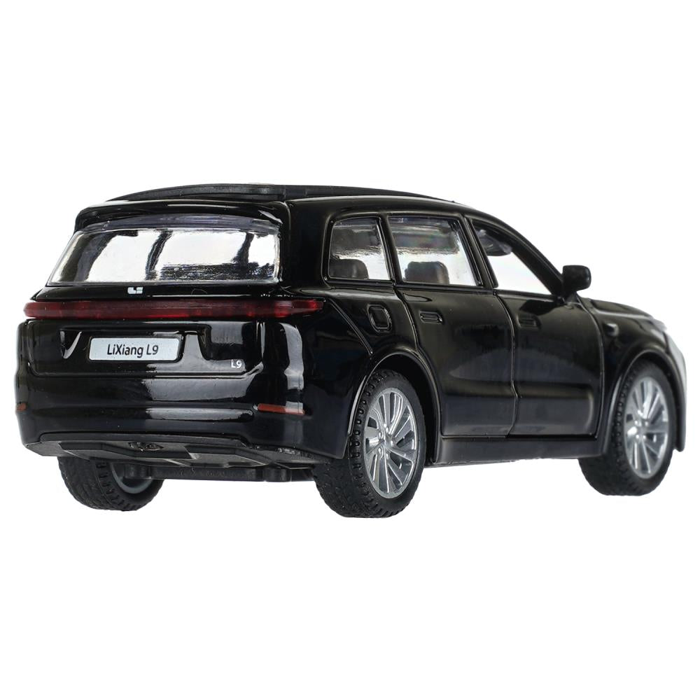 Машина металл li auto l9 10,5 cm, двери, инерц, черный, Технопарк