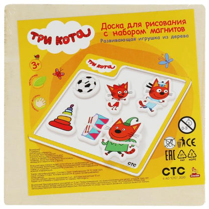 Игрушка деревянная Три Кота доска магнитная 15*15 Буратино в кор.200шт