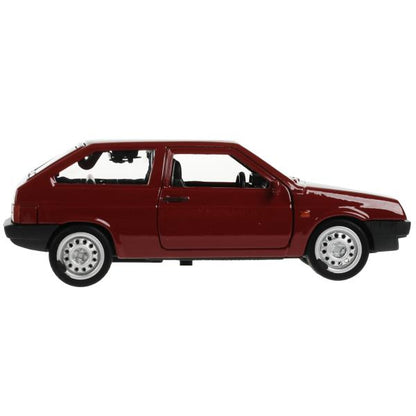2108-12-CRY Машина металл LADA-2108 "СПУТНИК" 12 см, двери, багаж, инерц, вишневый, кор. Технопарк в