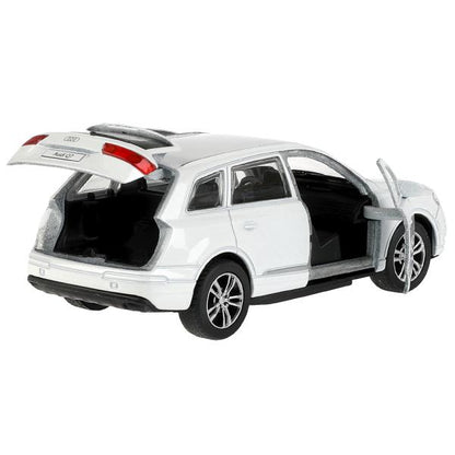 Машина металл AUDI Q7 длина 12 см, двер, багаж, инер, белый, кор. Технопарк в кор.2*36шт