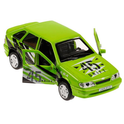 Машина металл LADA -2114 "SAMARA" СПОРТ, 12 см, двер, баг, ин, зеленый, кор. Технопарк в кор.2*36шт