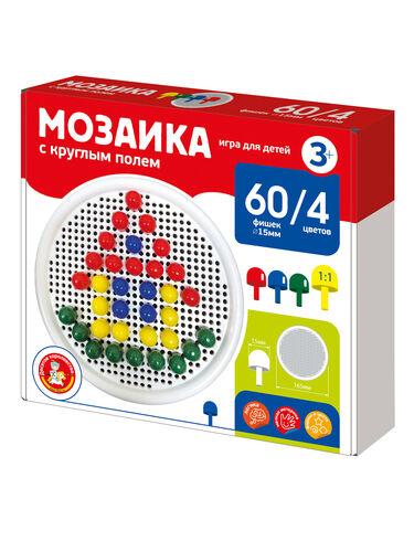 Мозаика с круглым полем d15 4 цвета 60 элементов