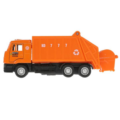 Машина металл KAMAZ МУСОРОВОЗ, 12 см, двери., подвиж.дет., инерц., кор. Технопарк в кор.2*24шт