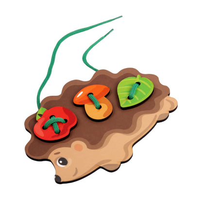 Шнуровка деревянная "Ежик" Baby Toys Wood (европодвес)