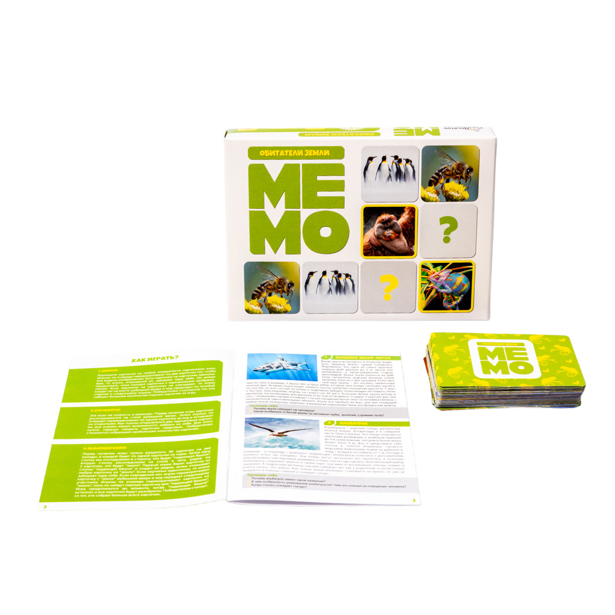 Игра настольная МЕМО "Обитатели земли" (50 карточек)