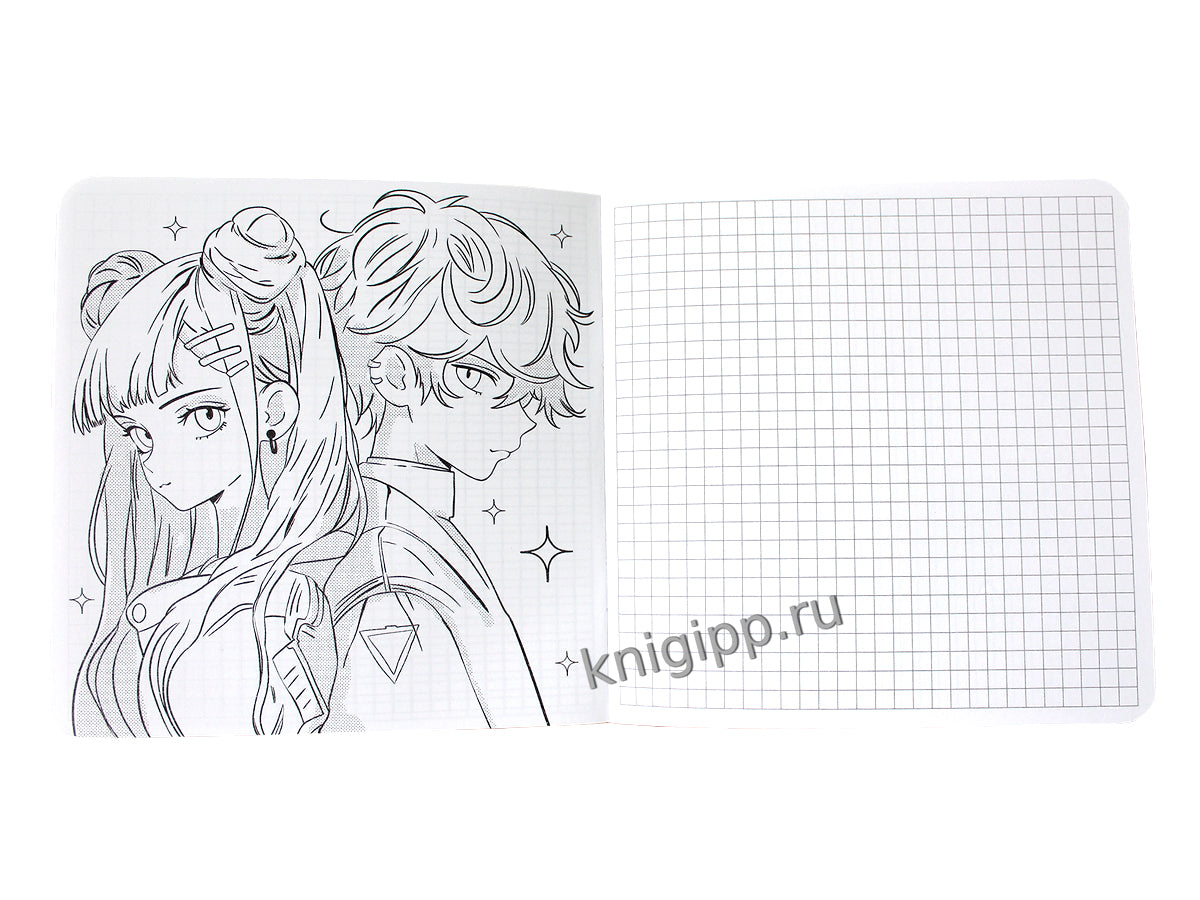 MyArt. БЛОКНОТ в клетку Аниме. Фиолетовый