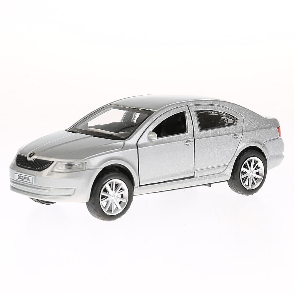 Машина металл "SKODA OCTAVIA" 12см, открыв. двери, инерц, СЕРЕБРИСТЫЙ в кор. Технопарк в кор.2*36шт