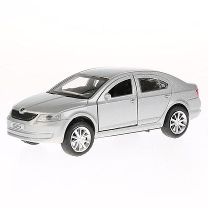 Машина металл "SKODA OCTAVIA" 12см, открыв. двери, инерц, СЕРЕБРИСТЫЙ в кор. Технопарк в кор.2*36шт