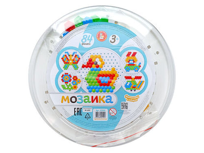 Мозаика шестигранная "Утенок" 84 эл (круглая пласт.коробка)