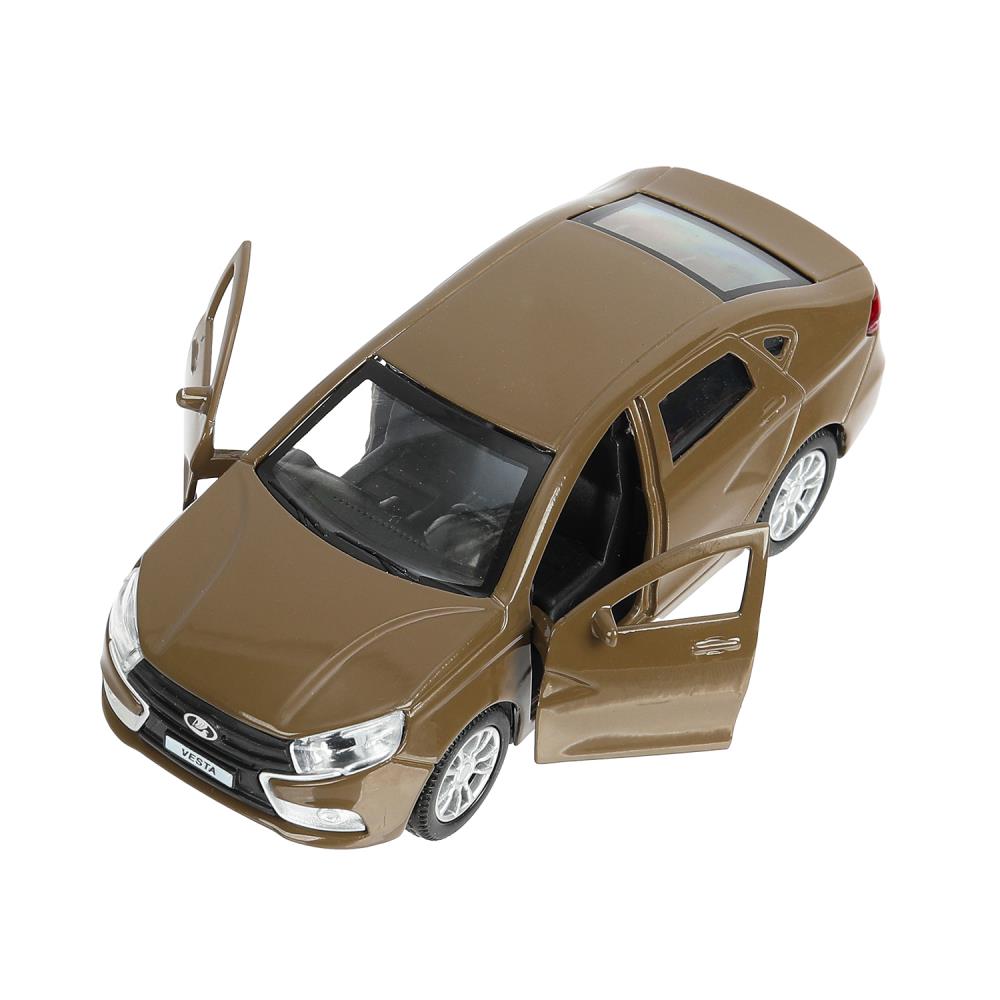 Машина металл LADA vesta 11,5 см, двери, коричневый, кор. Технопарк в кор.2*36шт