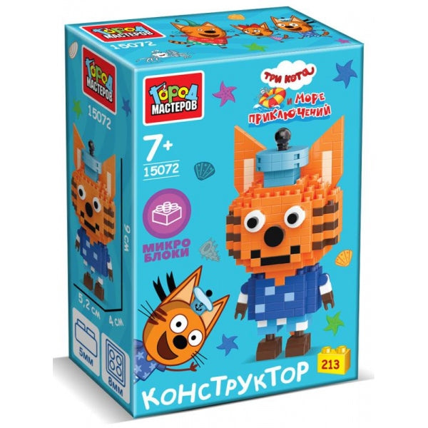 Конструктор микроблоки 3D сборная фигурка Коржик, 213 дет. Город мастеров