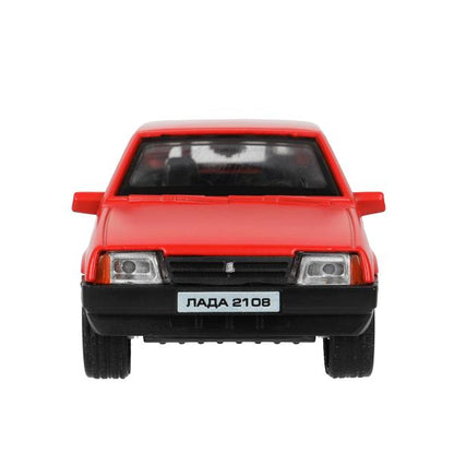 Машина металл LADA-2108 "СПУТНИК" МАТОВЫЙ 12 см, дв, баг, ин, красный, кор. Технопарк в кор.2*36шт