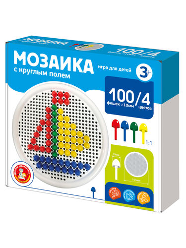 Мозаика с круглым полем d10/4 цв/100 эл new