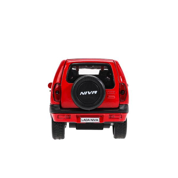 Машина металл LADA NIVA длина 12 см, двери, багаж, инерц, красный, кор. Технопарк в кор.2*36шт