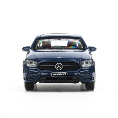 Машина металл MERCEDES-BENZ e-class amg 12см, дв,баг,ин,синий, кор. Технопарк в кор.2*36шт