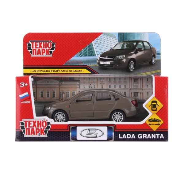 Машина металл LADA granta 11,5 см, двери, инерц, коричневый, кор. Технопарк в кор.2*36шт
