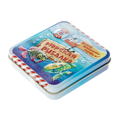 Игра настольная карточная "Морская рыбалка" (жестяная коробочка)