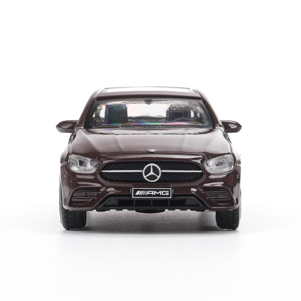 Машина металл MERCEDES-BENZ e-class amg 12см, дв,баг,ин,бордовый, кор. Технопарк в кор.2*36шт