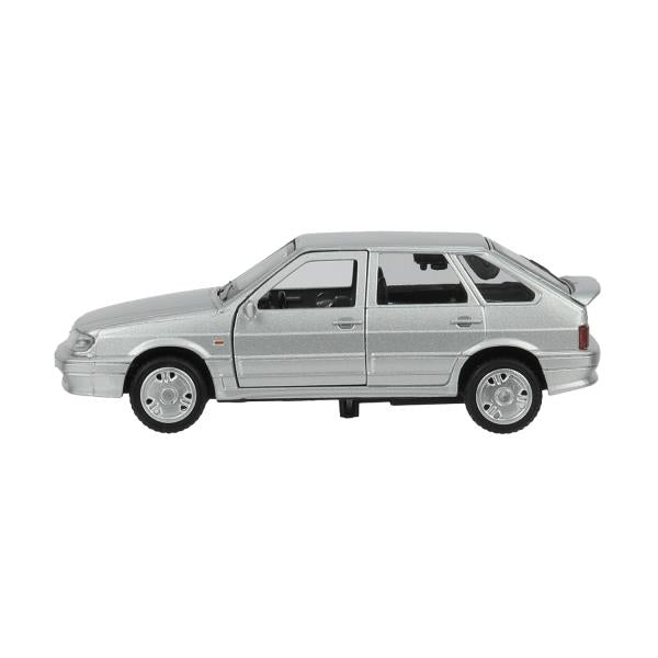 Машина металл LADA-2114 "SAMARA" 12 см, двери, багаж, инерц, серебрист, кор. Технопарк в кор.2*36шт