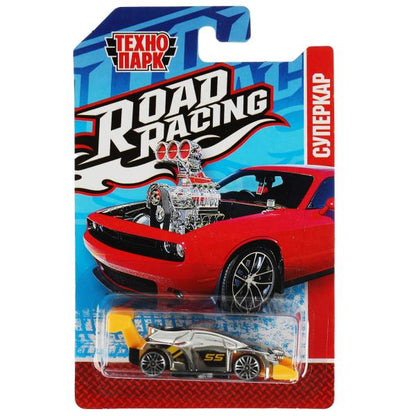 Машина металл ROAD RACING СУПЕРКАР 7,5 см, в ассорт, блист. Технопарк в кор.2*360шт