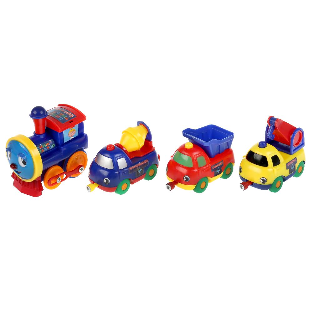 Железная дорога "Синий трактор" на бат. в русс. кор. 28*21*6см Играем вместе в кор.2*15шт