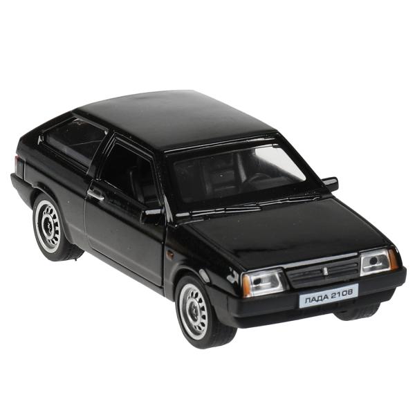 Машина металл LADA -2108 "СПУТНИК", 11,7 см, двери, баг., ин., черный, кор. Технопарк в кор.2*36шт