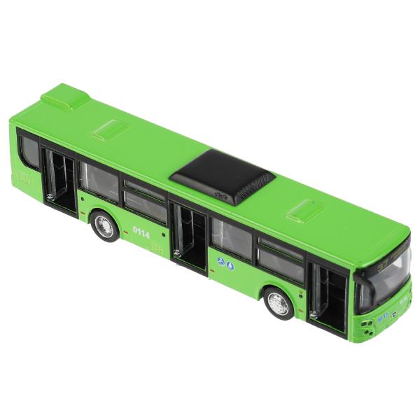 LIAZ5292-18-GN 326458 Модель металл АВТОБУС ЛИАЗ-5292 длина 18 см, двери, инерц, зеленый, кор. Техно
