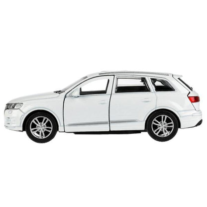 Машина металл AUDI Q7 длина 12 см, двер, багаж, инер, белый, кор. Технопарк в кор.2*36шт