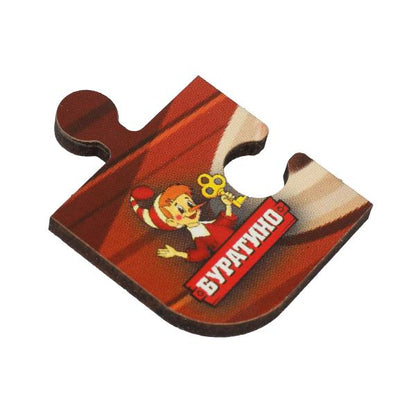Игрушка деревянная пазл 10*10 см. терм. пакет Буратино в кор.125шт