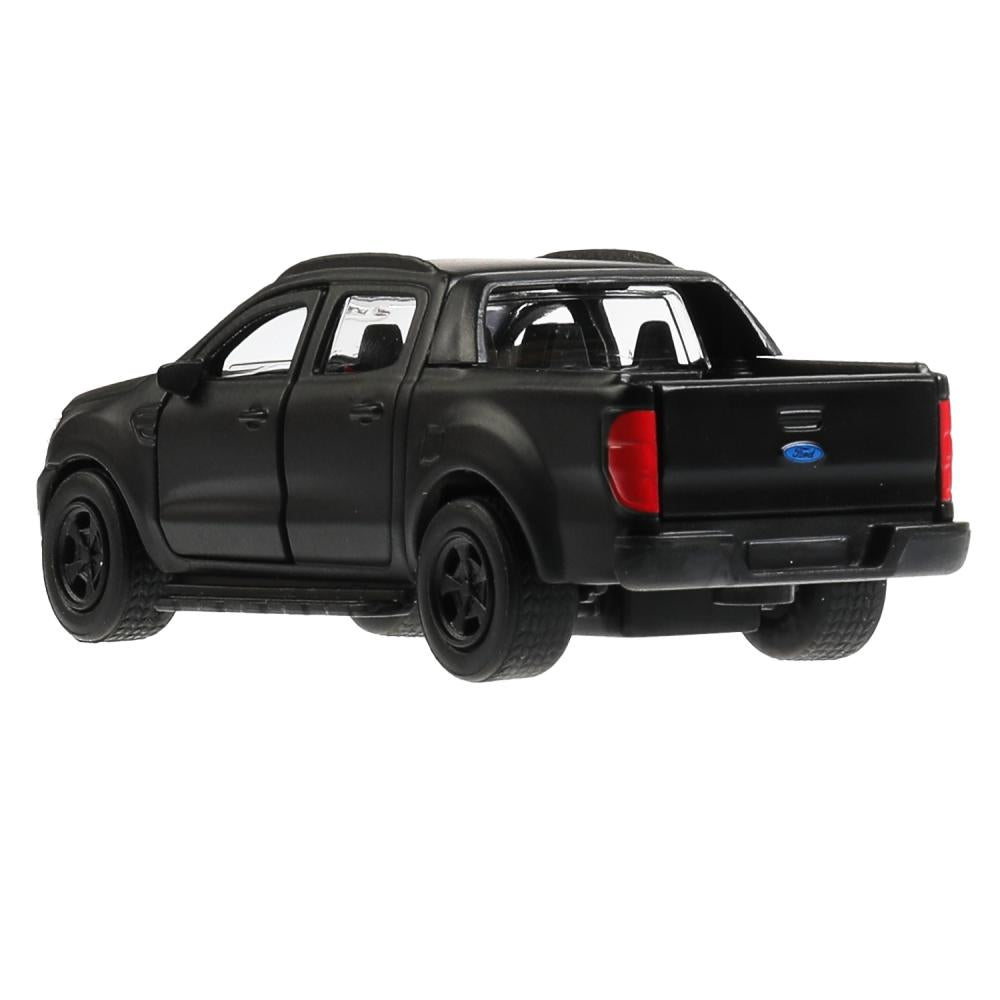 Машина металл FORD ranger ПИКАП, 12 см, .дв., баг., инерц., черый мат., кор. Технопарк в кор.2*24шт
