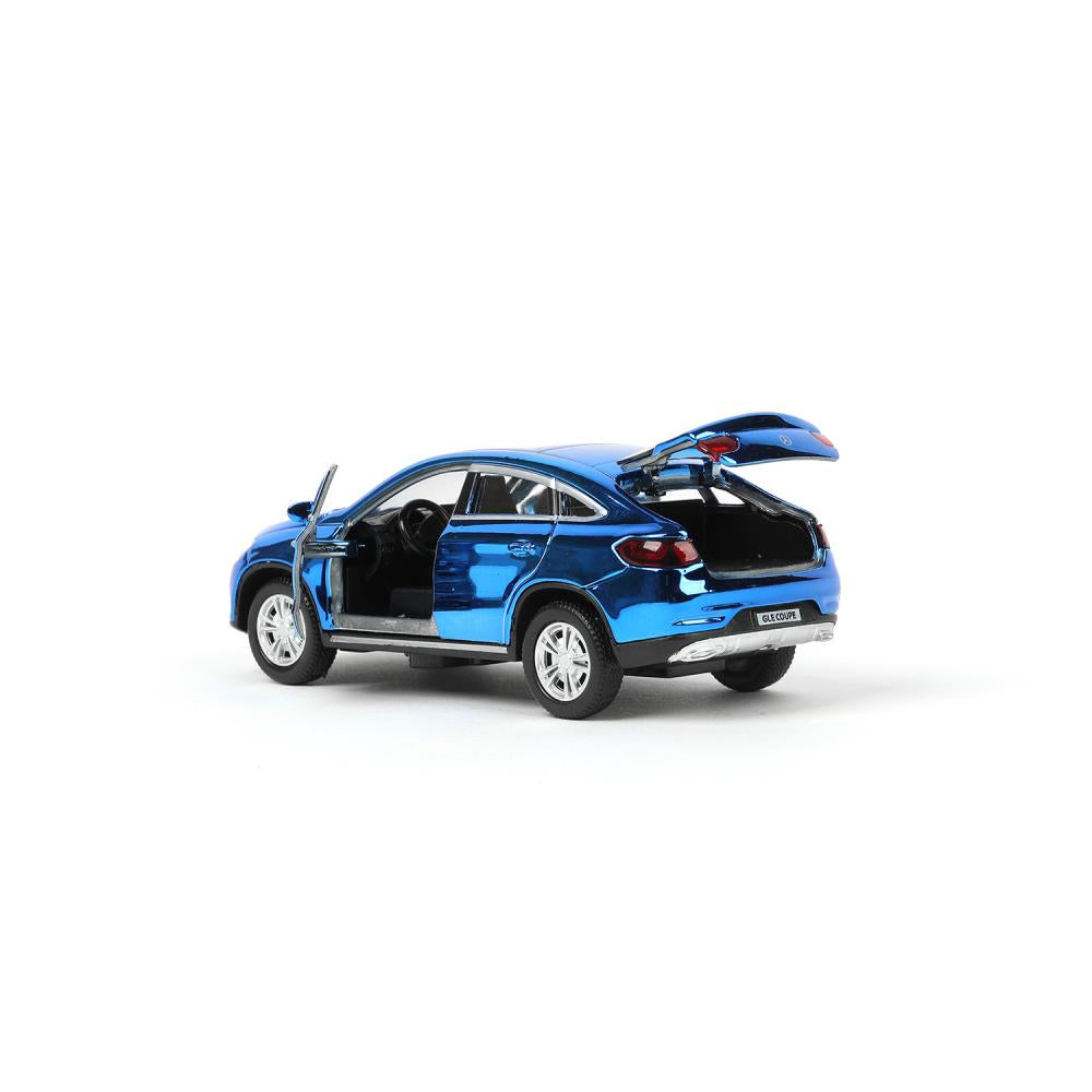 Машина металл MERCEDES-BENZ GLE COUPE длин 12 см, двери,синий ХРОМ, кор. Технопарк в кор.2*36шт